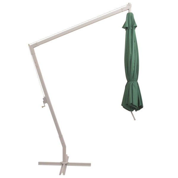 Sombrilla colgante con palo de aluminio 350 cm verde