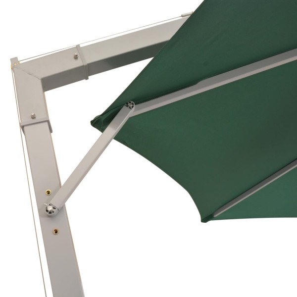 Sombrilla colgante con palo de aluminio 350 cm verde