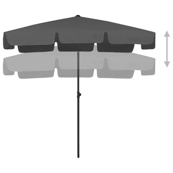 Sombrilla de playa gris antracita 200x125 cm