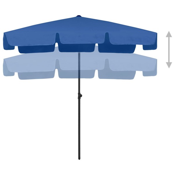 Sombrilla de playa azul 200x125 cm