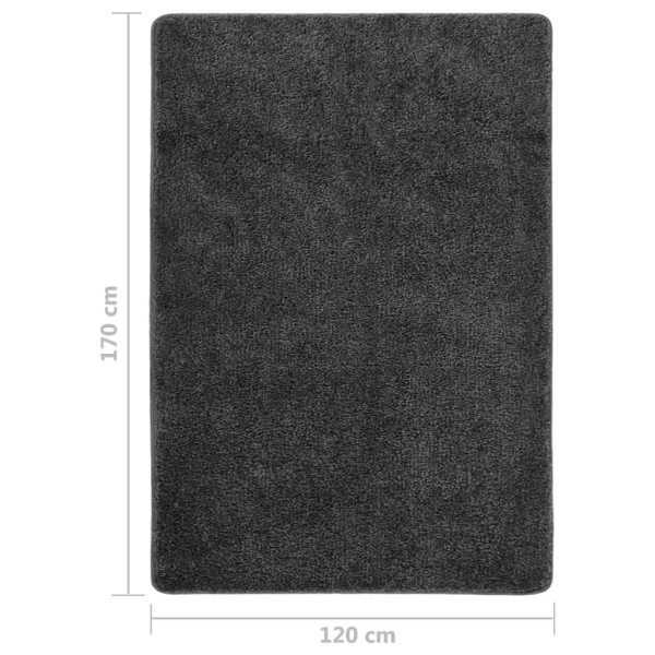 Alfombra peluda antideslizante gris oscuro 120x170 cm