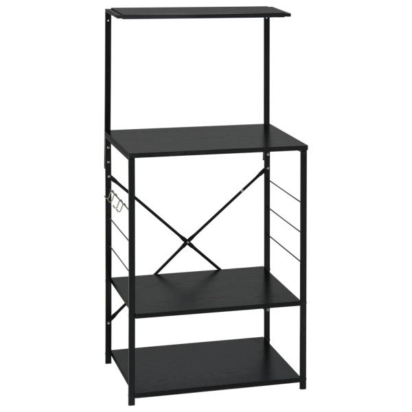 Armario para microondas madera ingeniería negro 60x39,6x123 cm