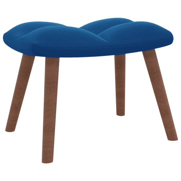 Sillón de relax con taburete terciopelo azul