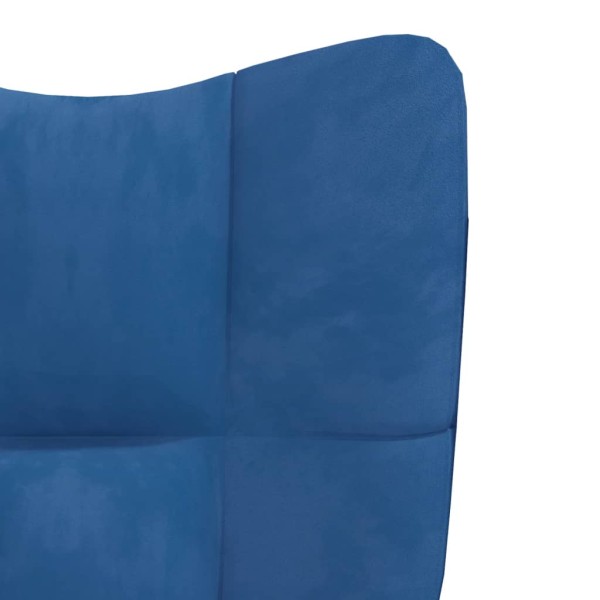 Sillón de relax con taburete terciopelo azul