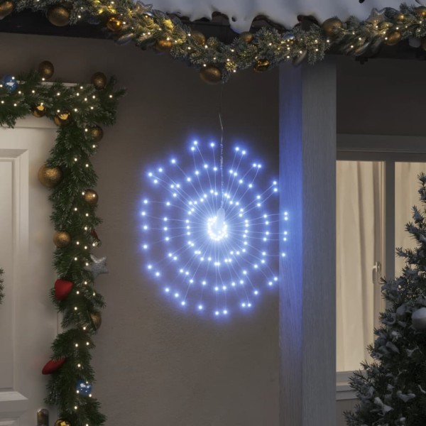 Luces de Navidad de estrellas 4 uds 140 LED blanco frío 17 cm