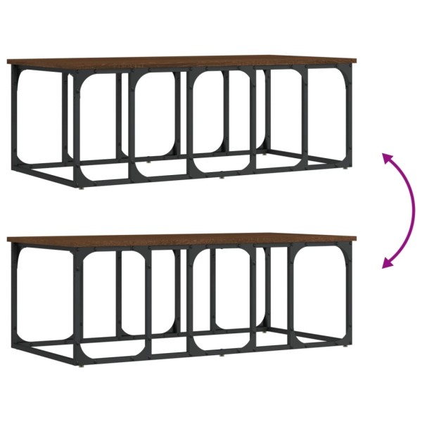 Mesa de centro madera de ingeniería marrón roble 100x50x35,5 cm