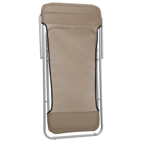 Silla de playa plegable 2 uds acero recubierto textilene taupe