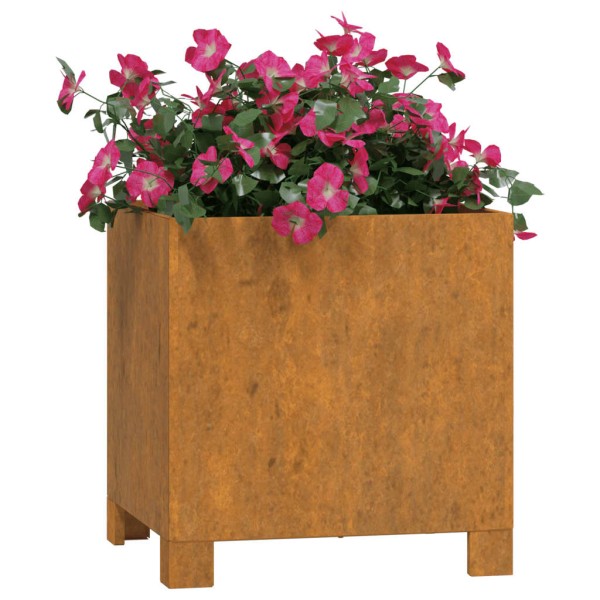 Jardineras con patas 2 uds acero corten oxidado 32x30x33 cm