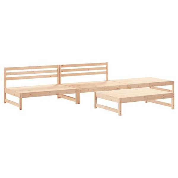 Juego de muebles de jardín 4 piezas madera maciza de pino