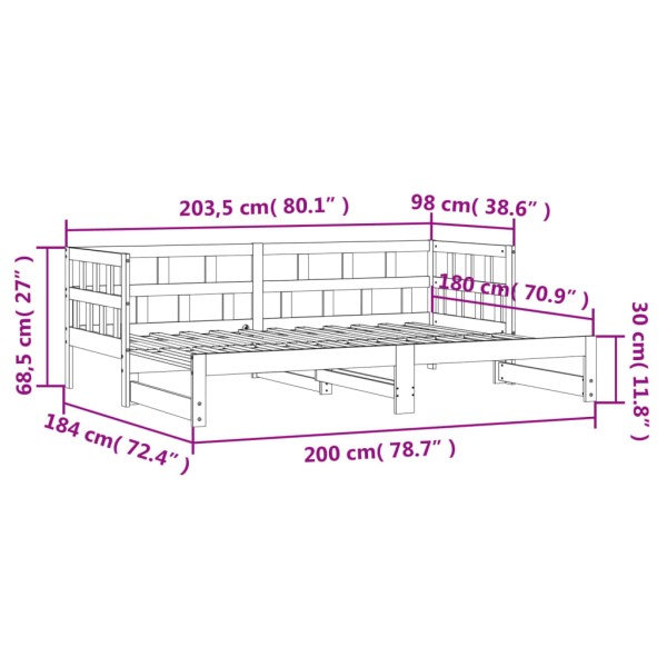 Sofá cama nido madera maciza de pino 90x200 cm