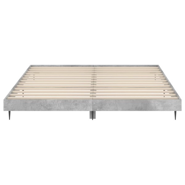 Estructura de cama madera contrachapada gris hormigón 150x200cm