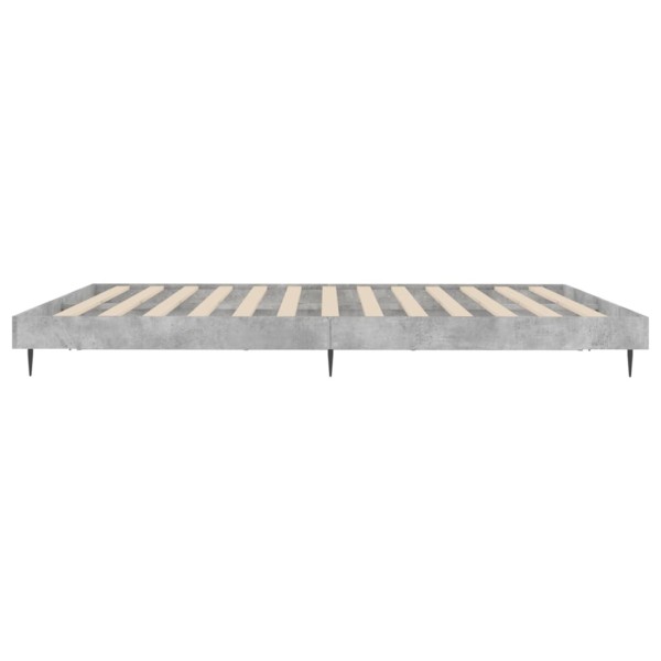 Estructura de cama madera contrachapada gris hormigón 150x200cm