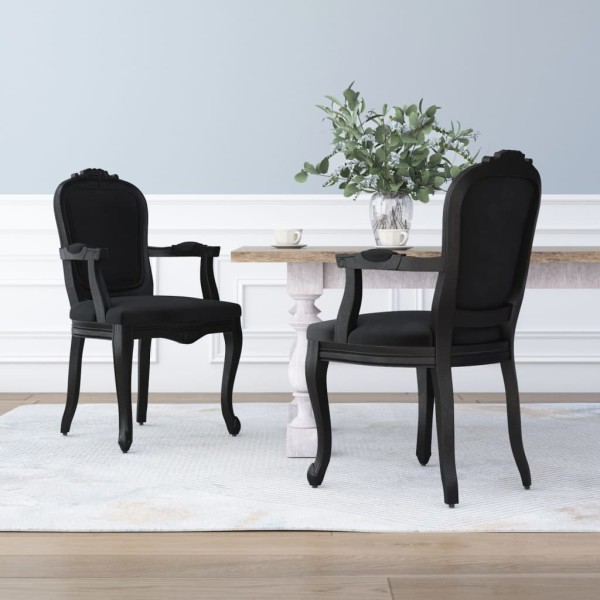 Sillas de comedor 2 uds terciopelo negro 62x59,5x100,5 cm