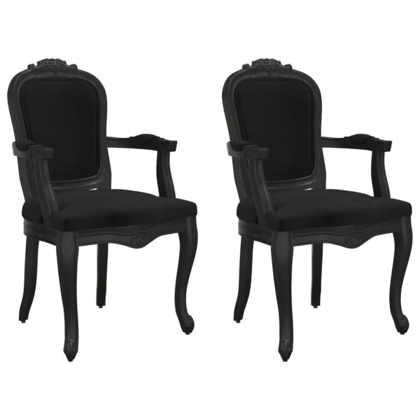 Sillas de comedor 2 uds terciopelo negro 62x59,5x100,5 cm