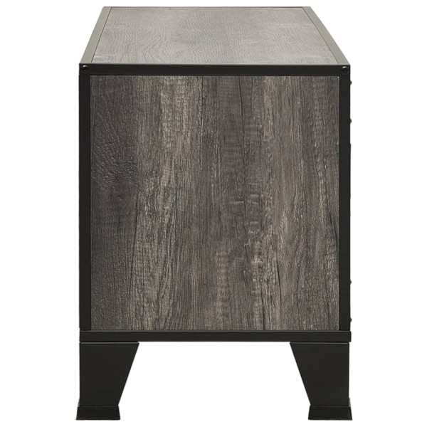 Mueble de TV metal y MDF gris 105x36x47 cm