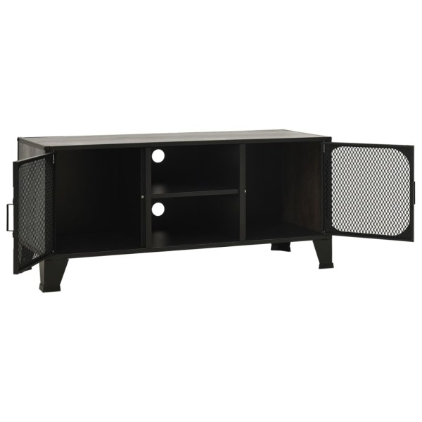 Mueble de TV metal y MDF gris 105x36x47 cm