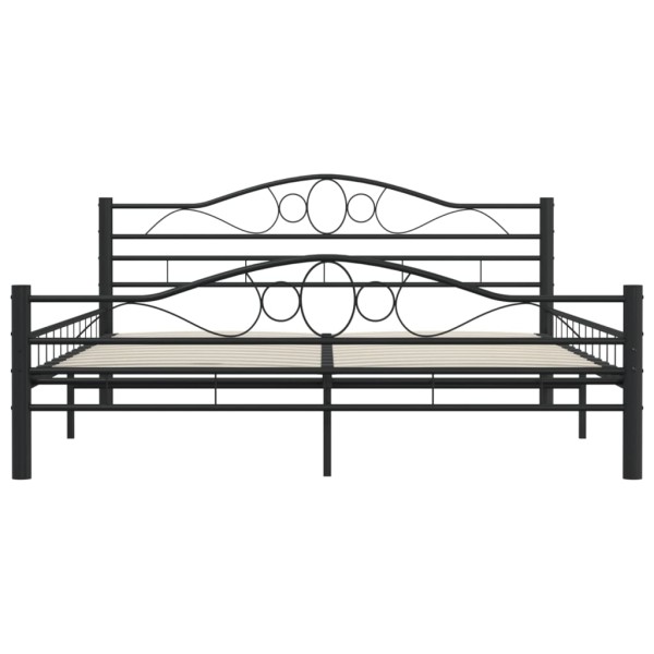 Estructura de cama de acero negro 160x200 cm