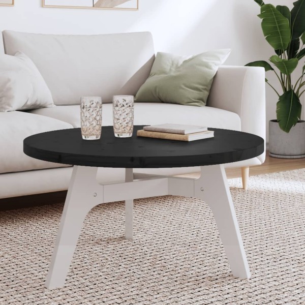 Tablero de mesa redondo madera maciza de pino negro Ø80x3 cm