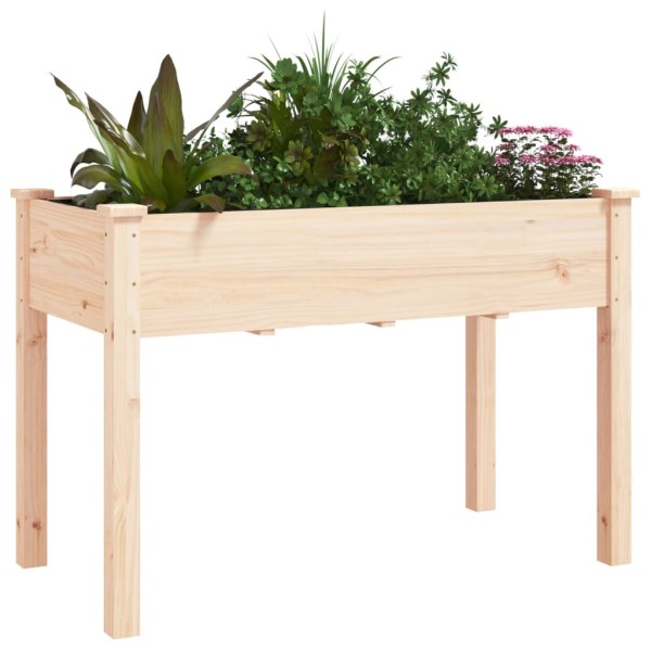 Jardinera con forro interior madera maciza abeto 118x59x76 cm