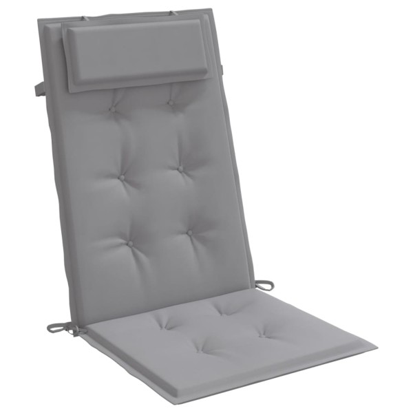 Cojines de silla con respaldo alto 6 uds tela Oxford gris