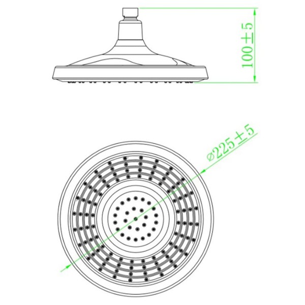 SCHÜTTE Ducha fija de cabeza GRENOBLE cromada