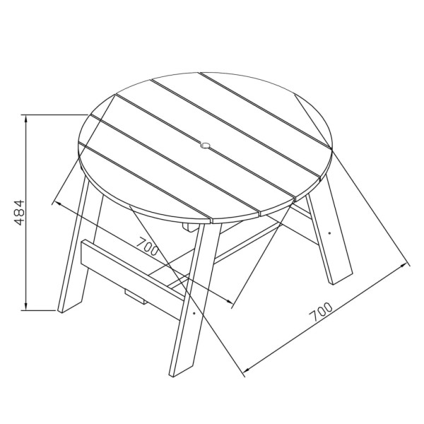 AXI Juego de mesa de pícnic para niños 3 pzas gris y blanco