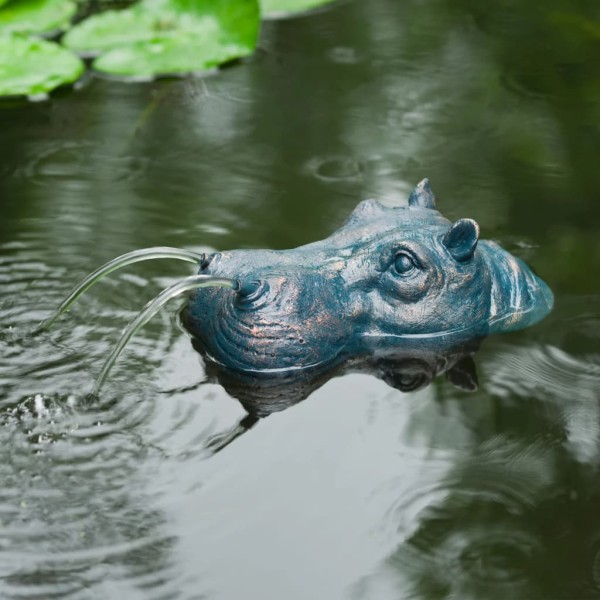 Ubbink Fuente de jardín con chorro y en forma de hipopótamo