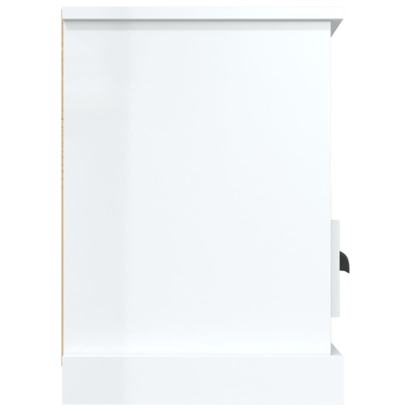 Mueble de TV madera contrachapada blanco brillo 100x35x50 cm