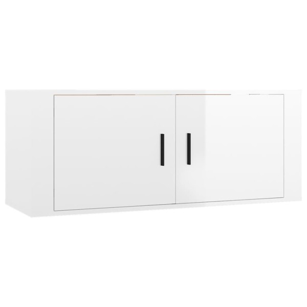 Set de muebles de TV 7 pzas madera contrachapada blanco brillo