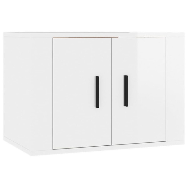 Muebles para TV de pared 2 uds blanco brillante 57x34,5x40 cm