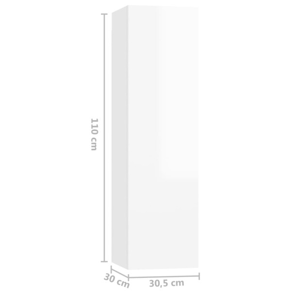 Set de muebles de salón 3 pzas madera ingeniería blanco brillo