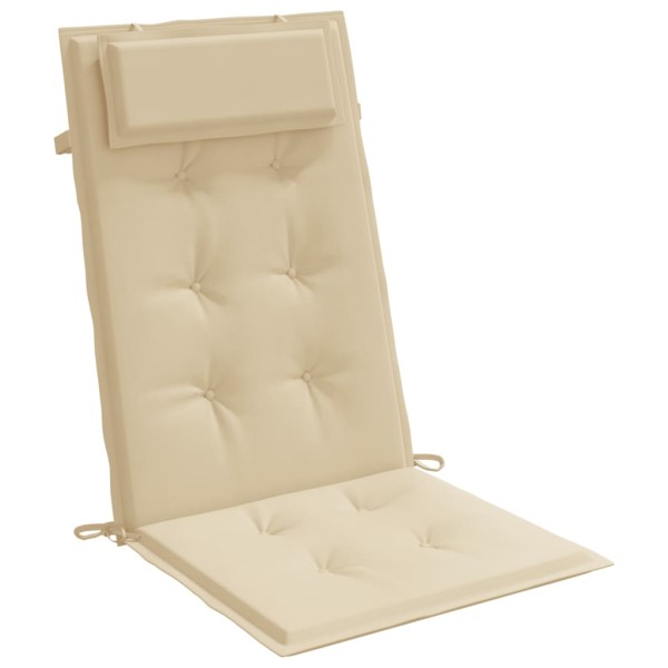 Cojines de silla con respaldo alto 6 uds tela Oxford beige