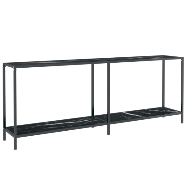 Mesa consola vidrio templado negro 200x35x75,5 cm