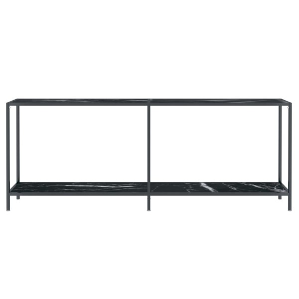 Mesa consola vidrio templado negro 200x35x75,5 cm