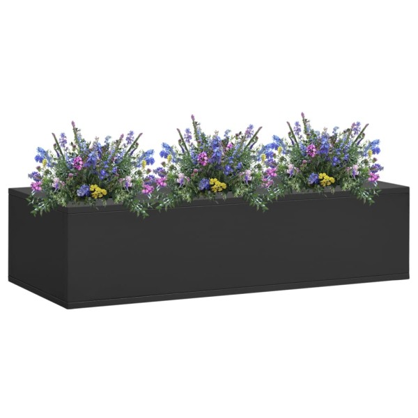 Caja de flores de oficina de acero gris antracita 90x40x23 cm