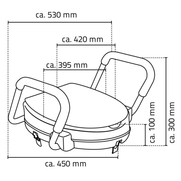 RIDDER Asiento de inodoro con barra de agarre blanco 150 kg