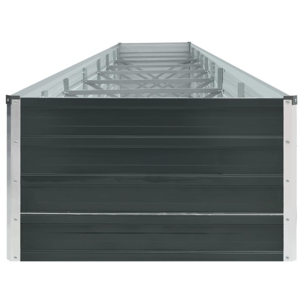 Arriate de acero galvanizado gris antracita 600x80x45 cm