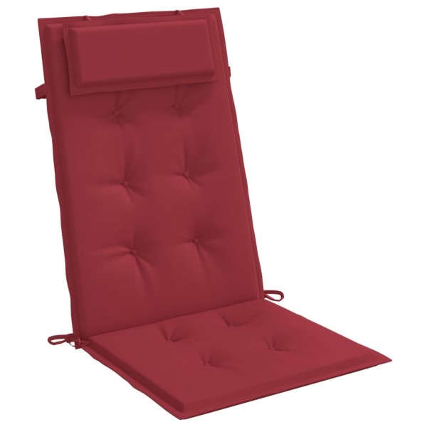 Cojines de silla con respaldo alto 4 uds tela Oxford rojo tinto