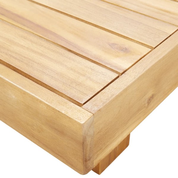 Mesa de centro de madera maciza de acacia 100x60x25 cm