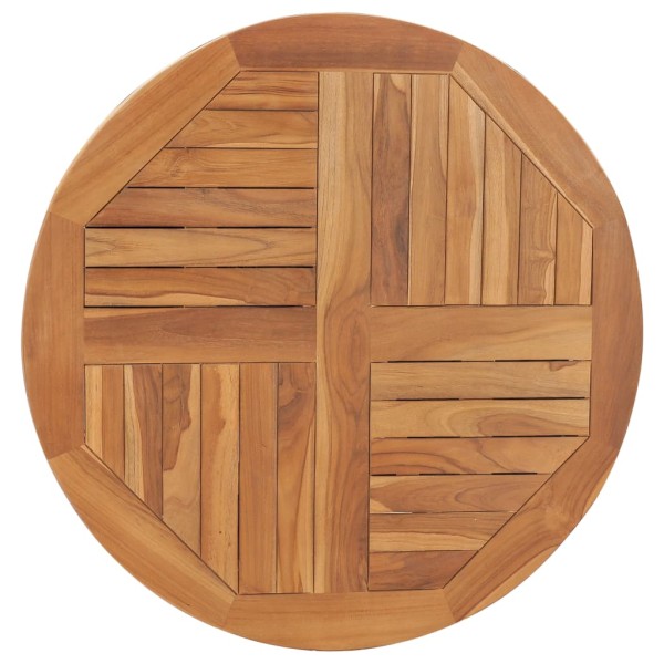 Superficie de mesa redonda madera maciza de teca 2,5 cm 80 cm