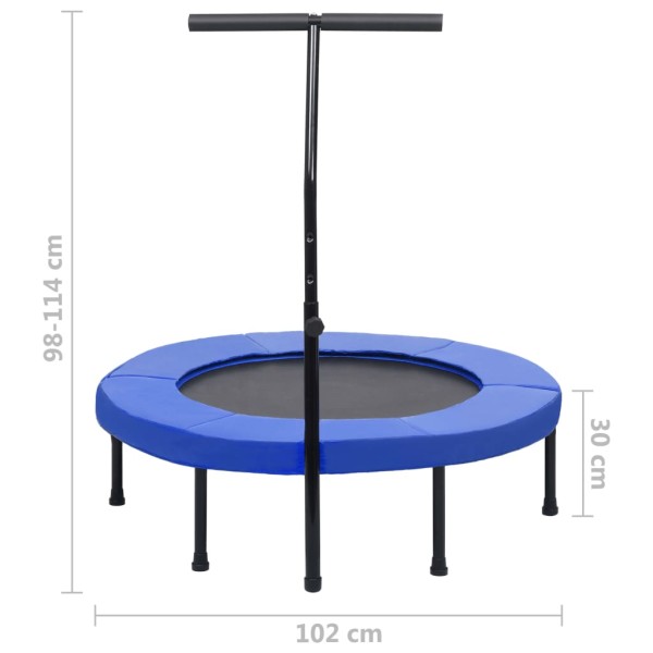 Cama elástica fitness con asa y almohadilla de seguridad 102 cm