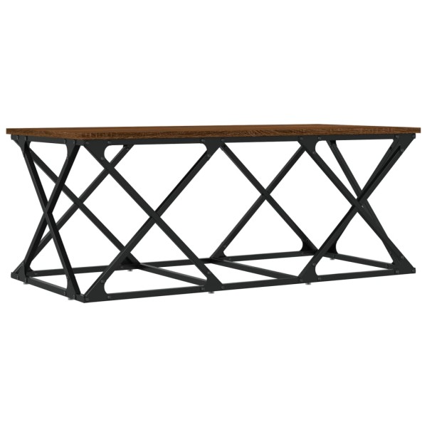 Mesa de centro madera contrachapada roble marrón 100x49x40 cm