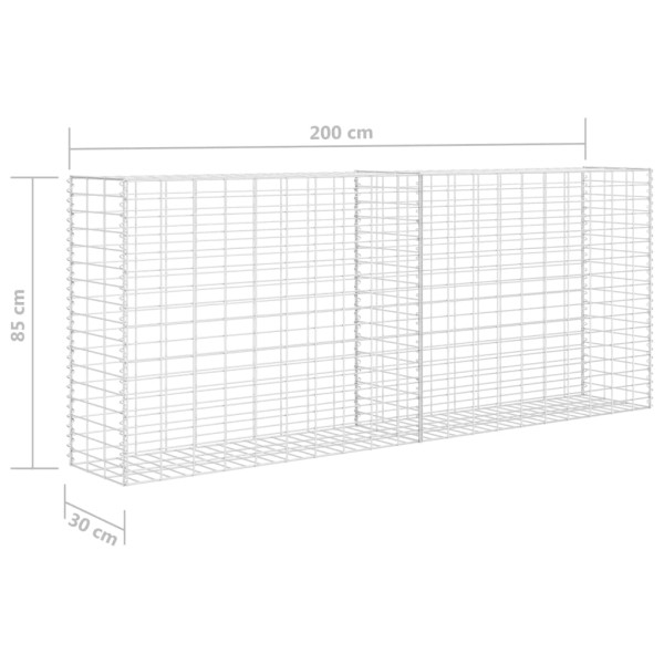 Cesta de muro de gaviones acero galvanizado 85x30x200 cm