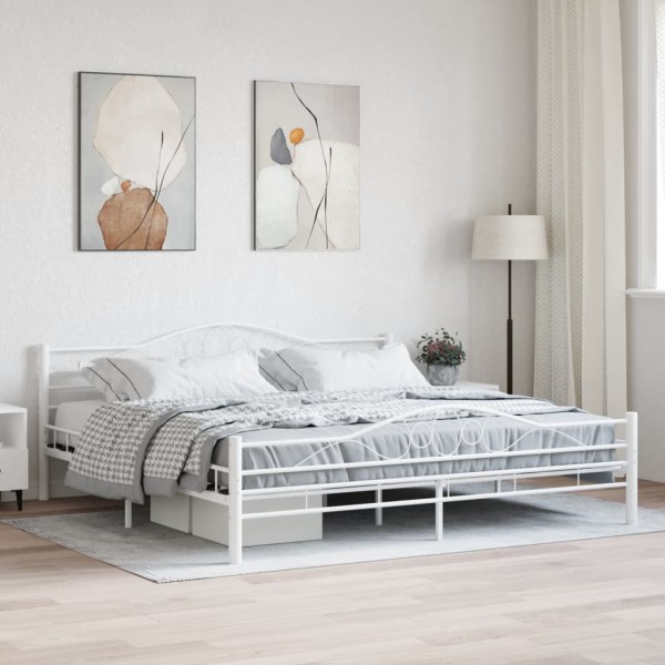 Estructura de cama de metal blanca 180x200 cm