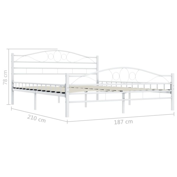 Estructura de cama de metal blanca 180x200 cm