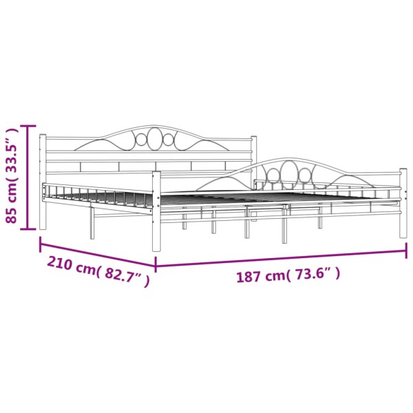 Estructura de cama de metal blanca 180x200 cm