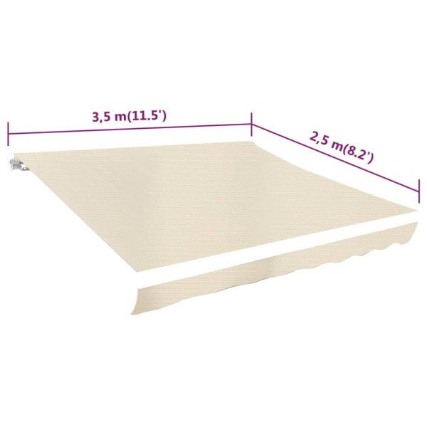 Toldo de lona blanco crema 350x250 cm