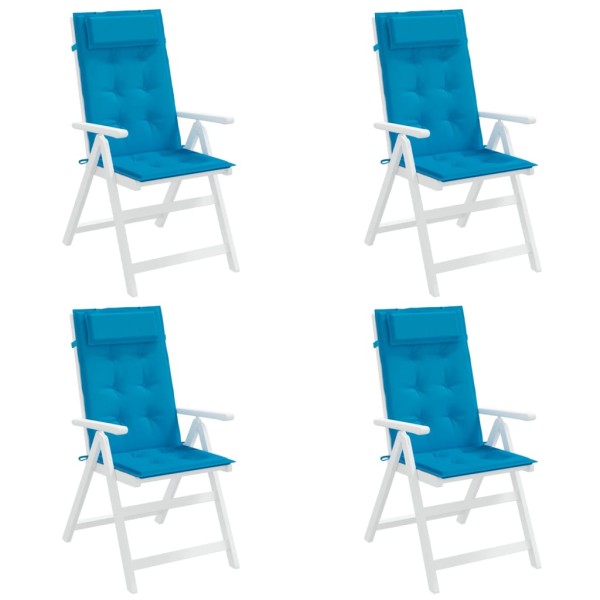 Cojines de silla con respaldo alto 4 uds tela Oxford azul claro