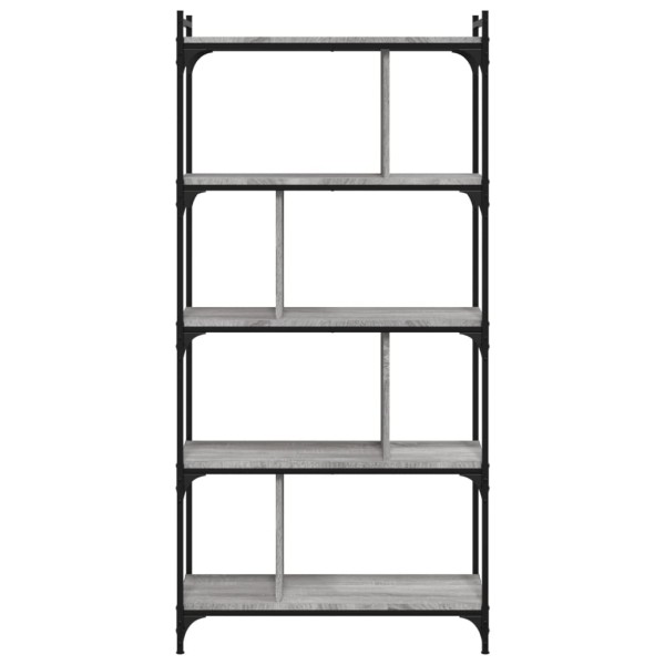 Librería 5 estantes madera ingeniería gris Sonoma 76x32x158 cm