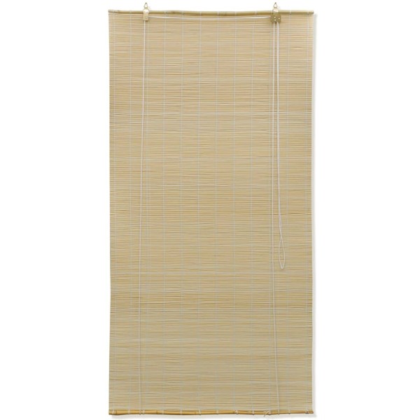 Persiana enrollable de bambú color natural 100x220 cm